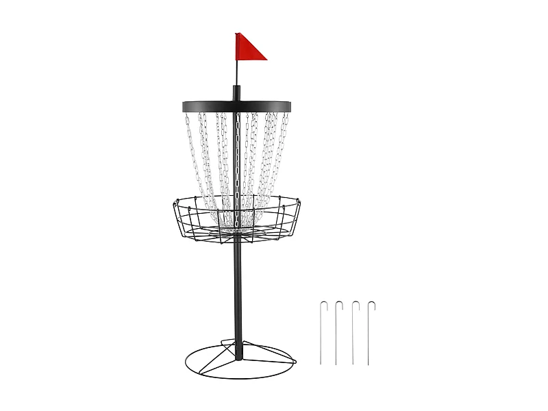 Canasta de Disc Golf SucceBuy con 24 Canales, Objetivo Portátil de Acero, para Uso en Interiores y Exteriores, Color Negro