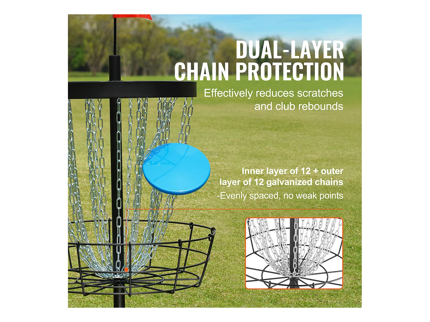 Kosz do Disc Golfa SucceBuy z 24 Kanałami, Przenośna Stalowa Tarcza do Disc Golfa, do Użytku Wewnątrz i na Zewnątrz, Czarny