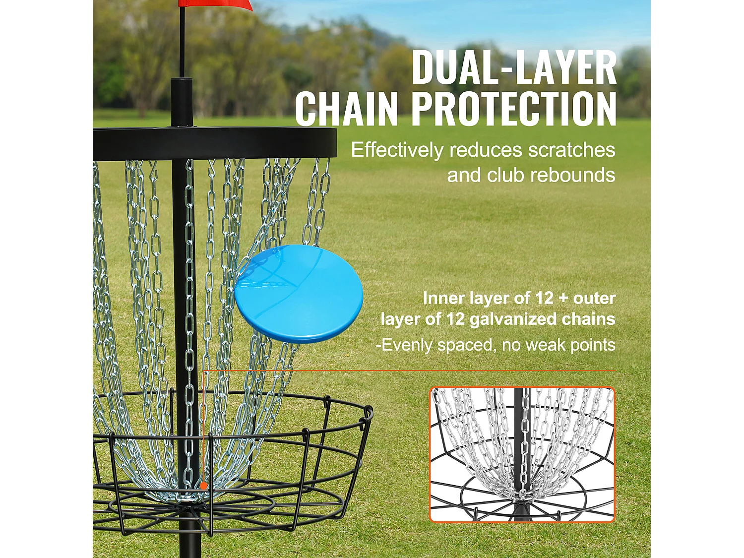 Disc Cestino da Golf SucceBuy con 24 Canali, Bersaglio Portatile in Acciaio per Disc Golf, Cestino per Disc Golf per Uso Interno ed Esterno, Nero