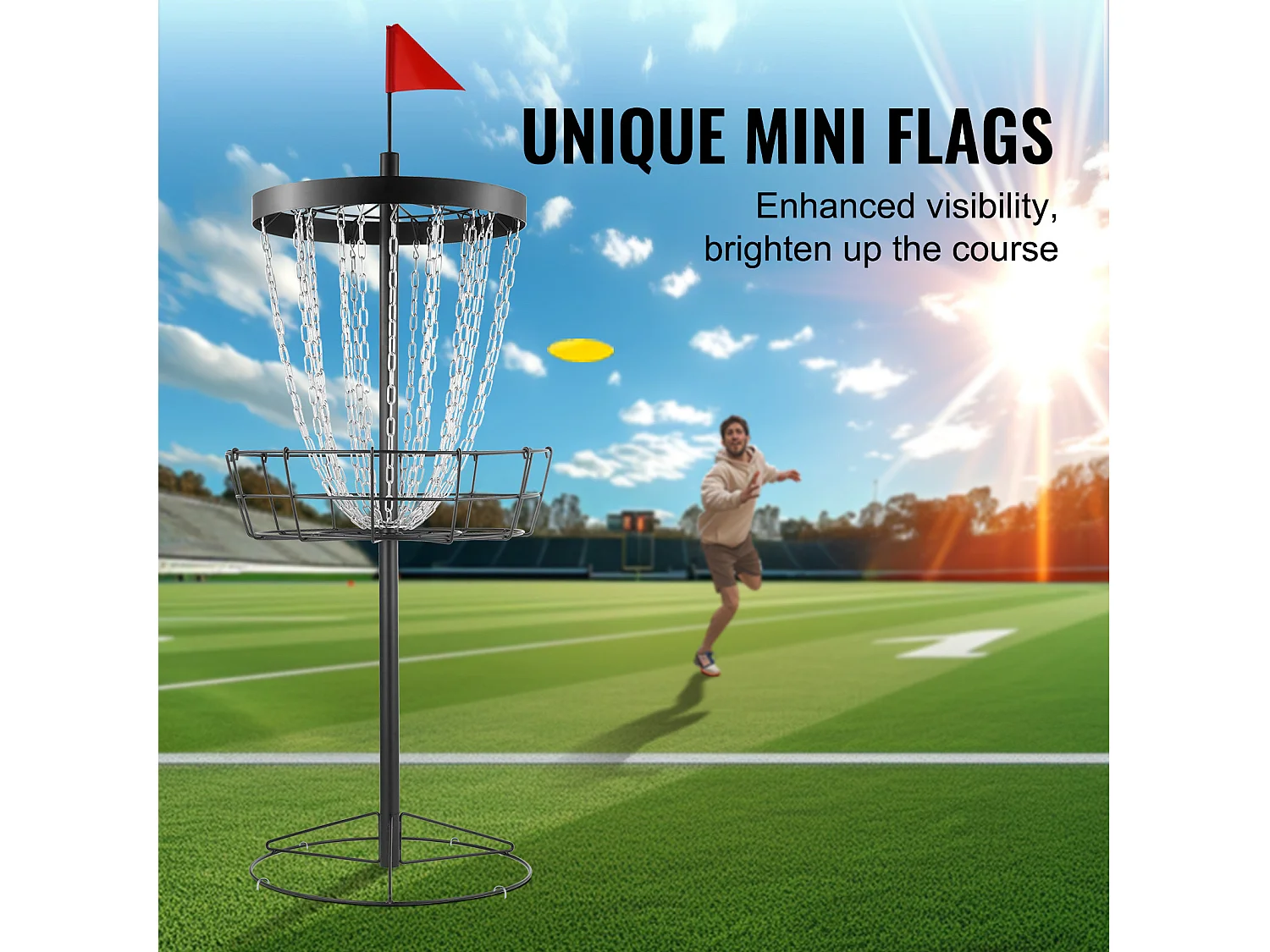 Disc Cestino da Golf SucceBuy con 24 Canali, Bersaglio Portatile in Acciaio per Disc Golf, Cestino per Disc Golf per Uso Interno ed Esterno, Nero