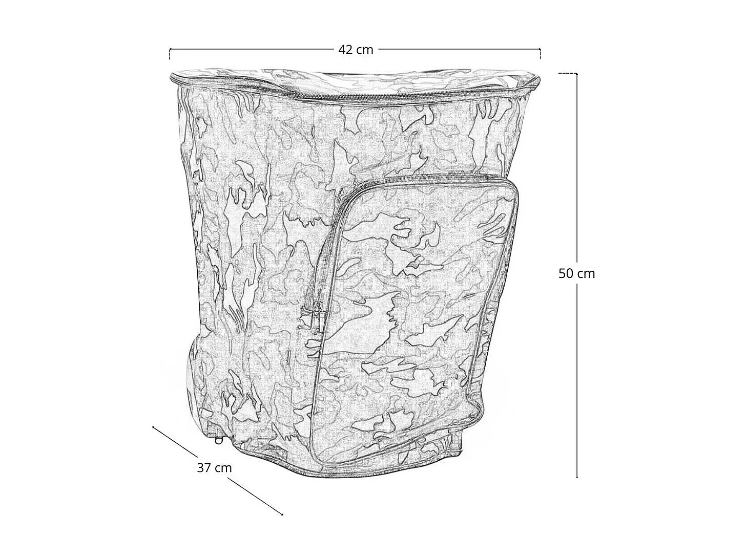 Sac à dos camouflage vert pour champignons avec panier en osier Gerla pour la cueillette des châtaignes