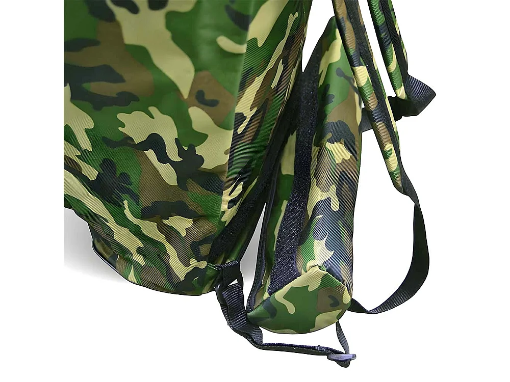 Sac à dos camouflage vert pour champignons avec panier en osier Gerla pour la cueillette des châtaignes