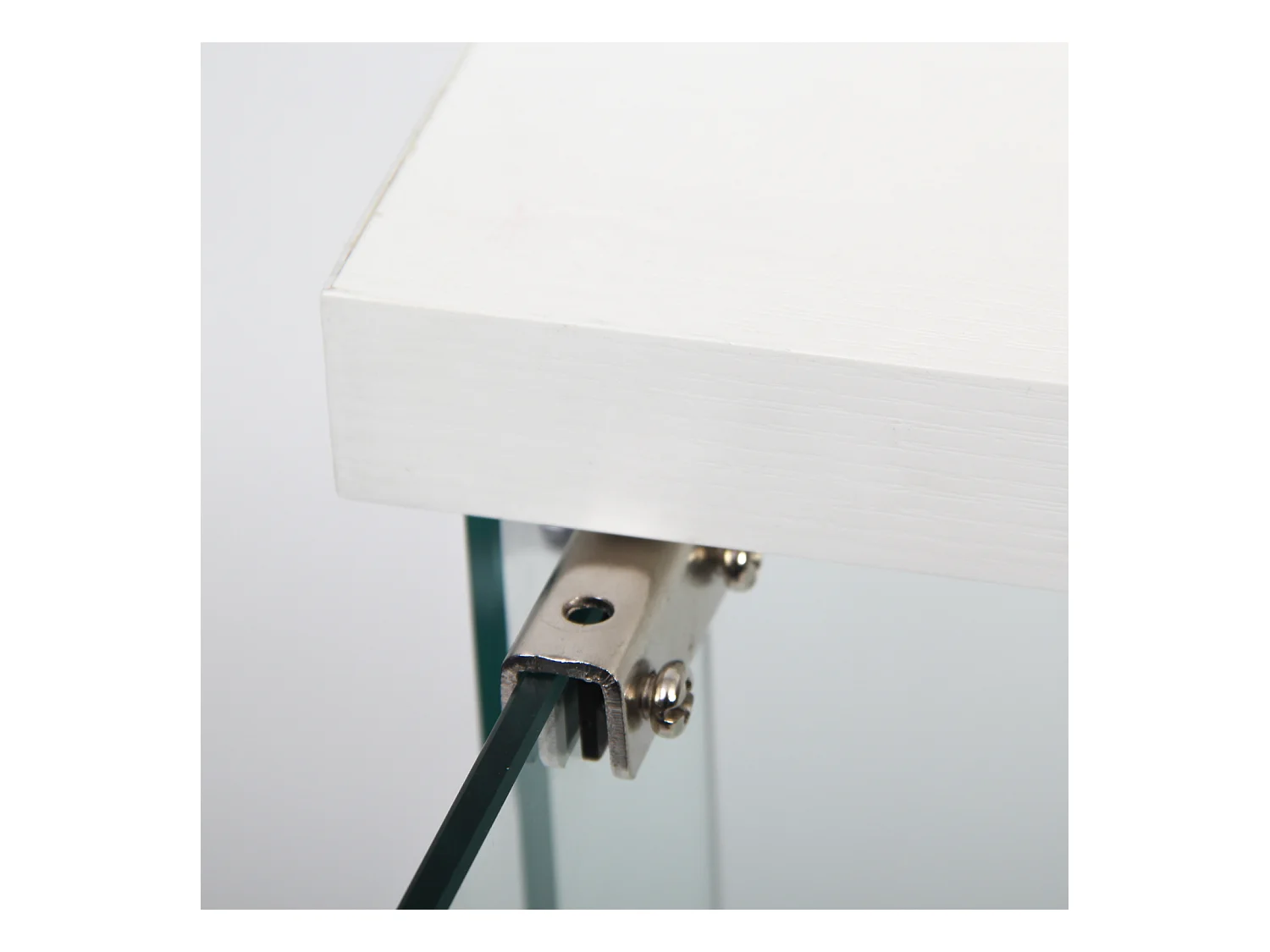 Vitrine en Verre - 3 étagères en Verre - avec Portes et Serrure - Blanc