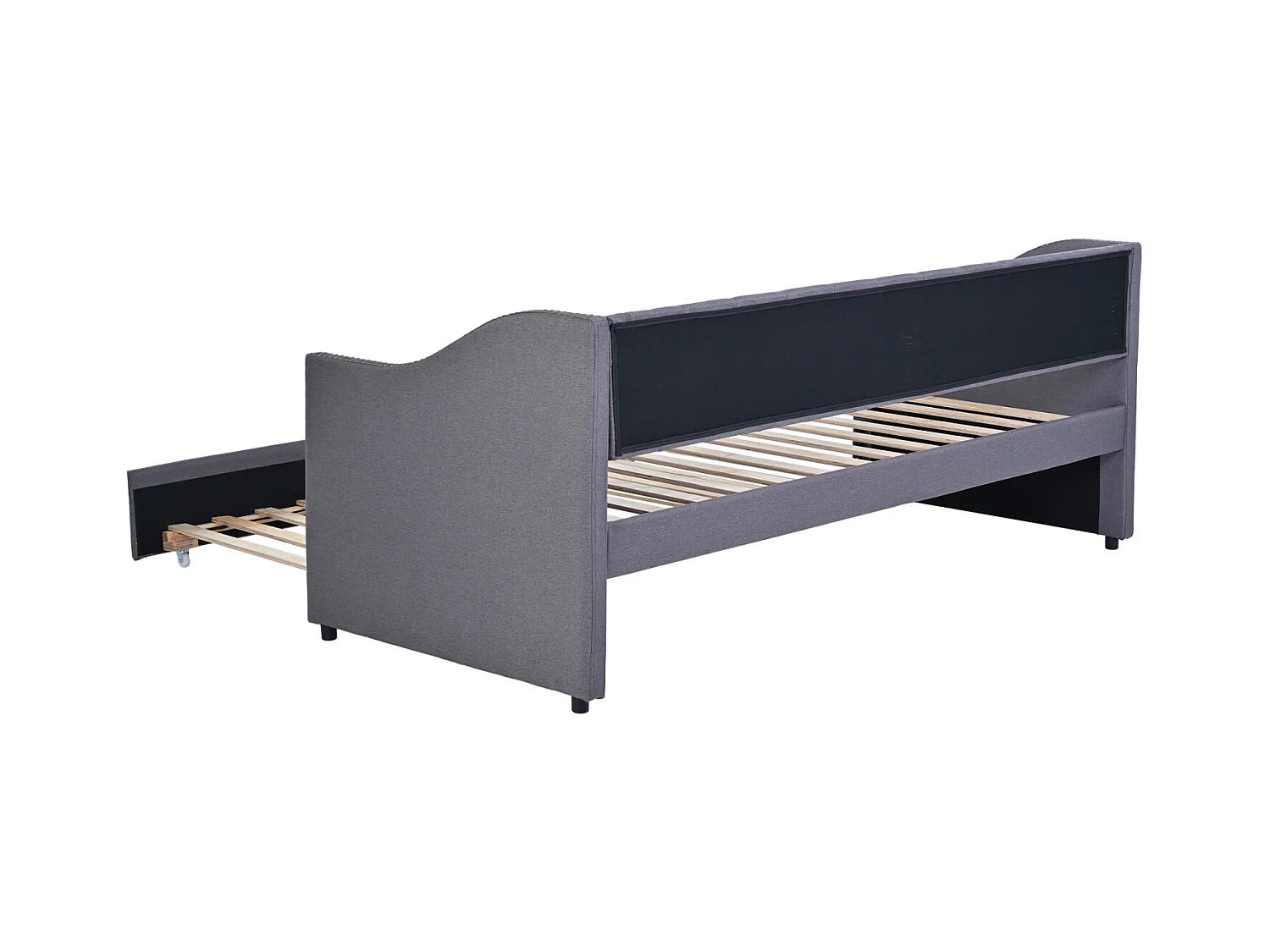 90x200cm uitschuifbed, slaapbank, 2-zits slaapbank, lattenbodems, Grijs
