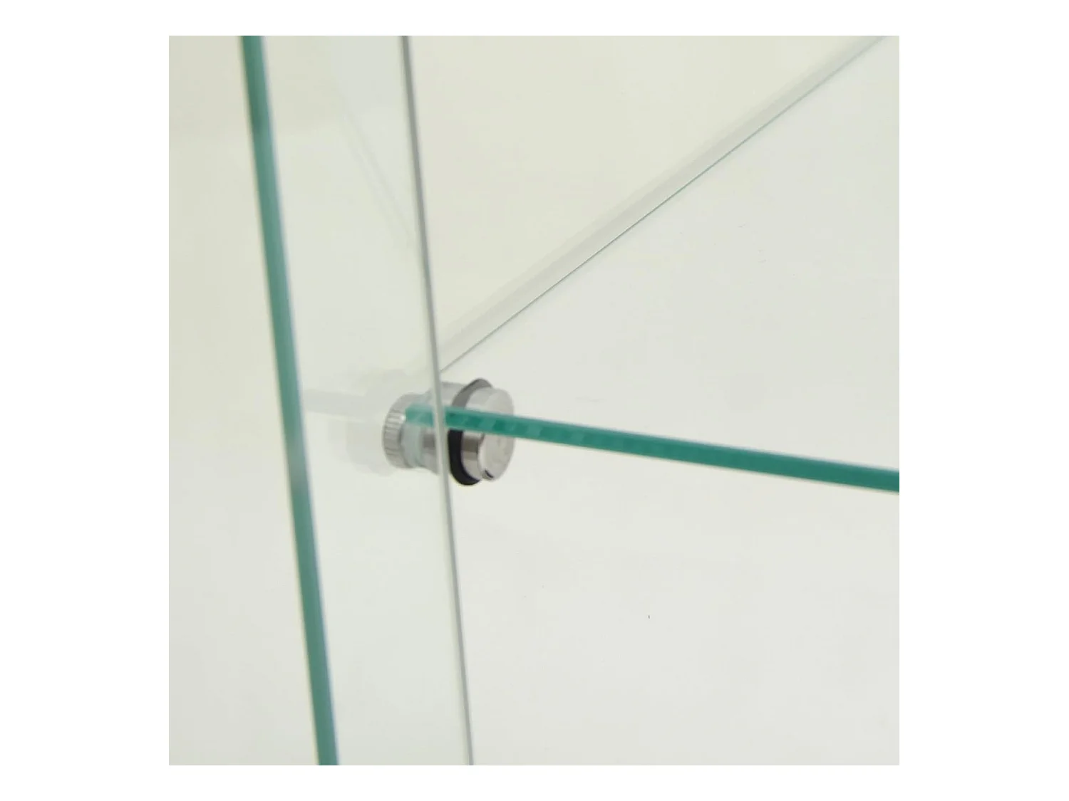 Vitrine en verre 4 étagères, LED, 1 porte, 164x42x36 cm, meuble pour collection, noir, transparent