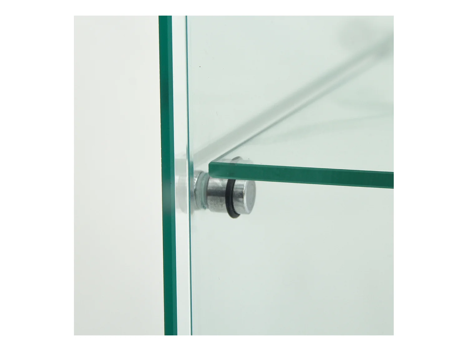 Vitrine en verre sur pied, LED, 2 portes avec serrure, 4 compartiments, pour collections et déco