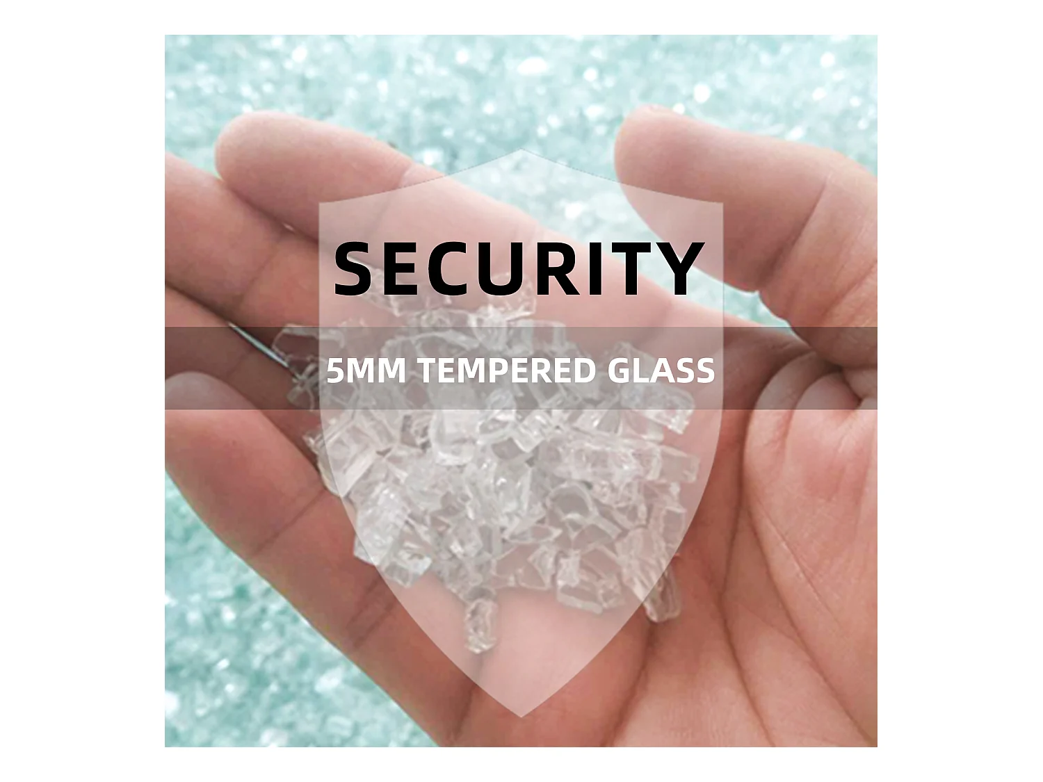 Vitrine en verre avec 4 étagères, vitrine à 2 portes avec lumière et serrure, noir