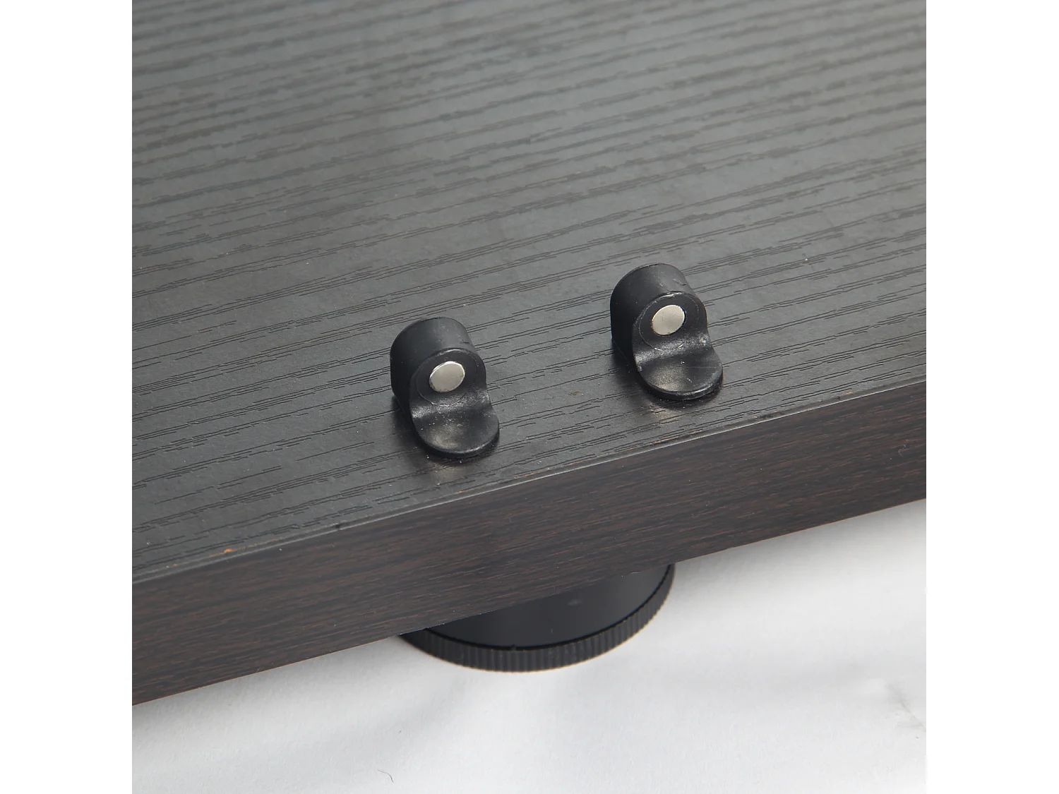 Moderne Glasvitrine, schwarzes Holz, 3 Ebenen, 2 Türen mit Schloss, 125x79x36,5 cm, gehärtetes Glas