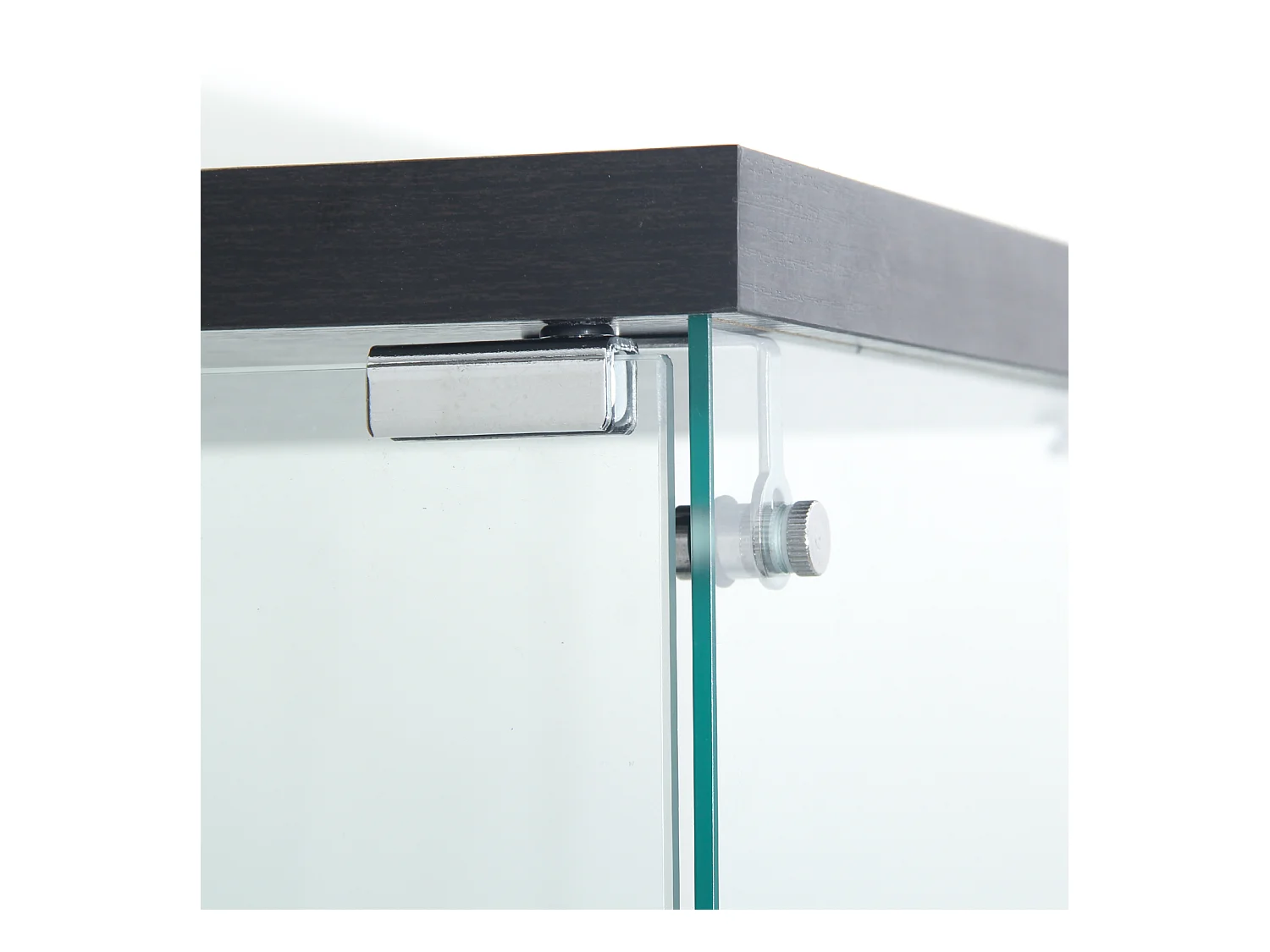 Vitrine en verre sur pied, LED, 2 portes avec serrure, 4 compartiments, pour collections et déco