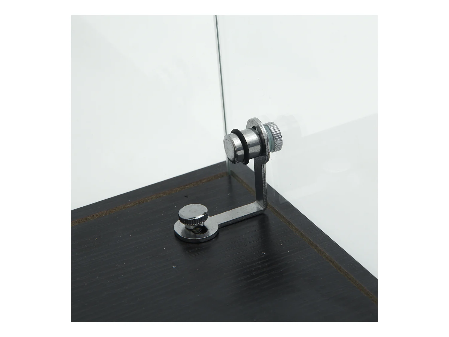 Vitrine en verre sur pied, LED, 2 portes avec serrure, 4 compartiments, pour collections et déco