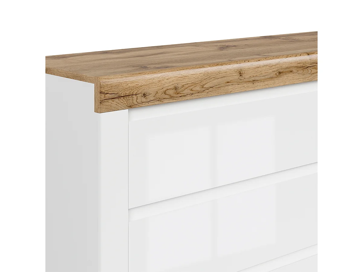 Buffet 1 anta 3 cassetti Hella bianco e marrone 84cm