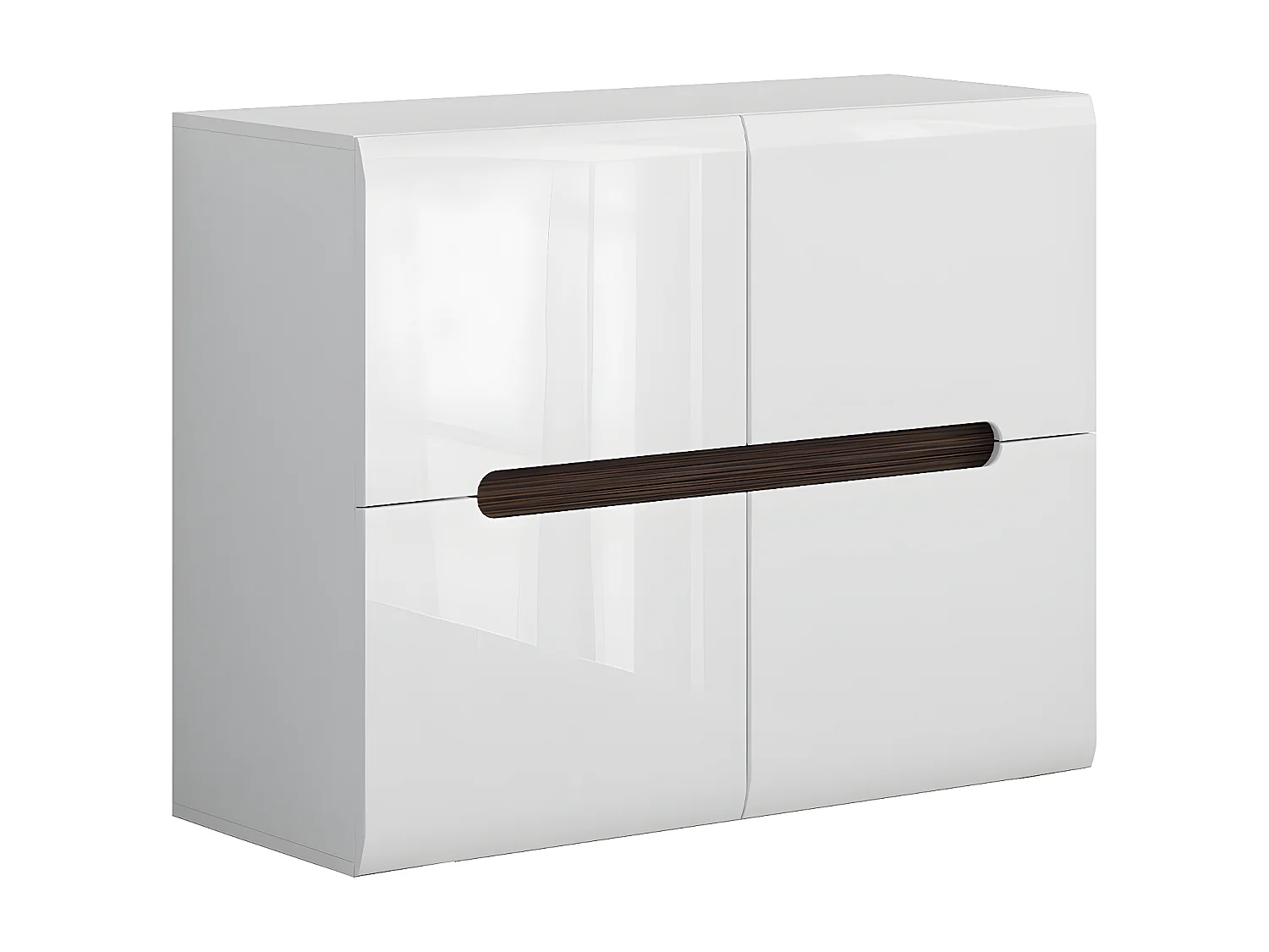 Darrel 4-deurs dressoir Wit laqué en hout