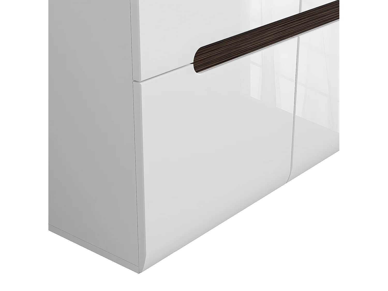 Darrel 4-deurs dressoir Wit laqué en hout