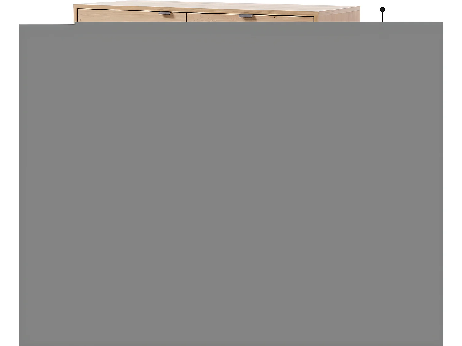Buffet 1 porte 4 tiroirs Leonie Bois et Metal