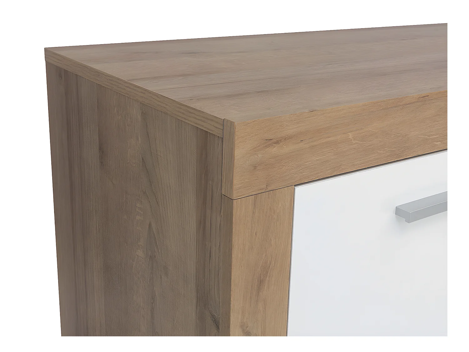 Buffet 2 portes 4 tiroirs Nora Blanc et Bois