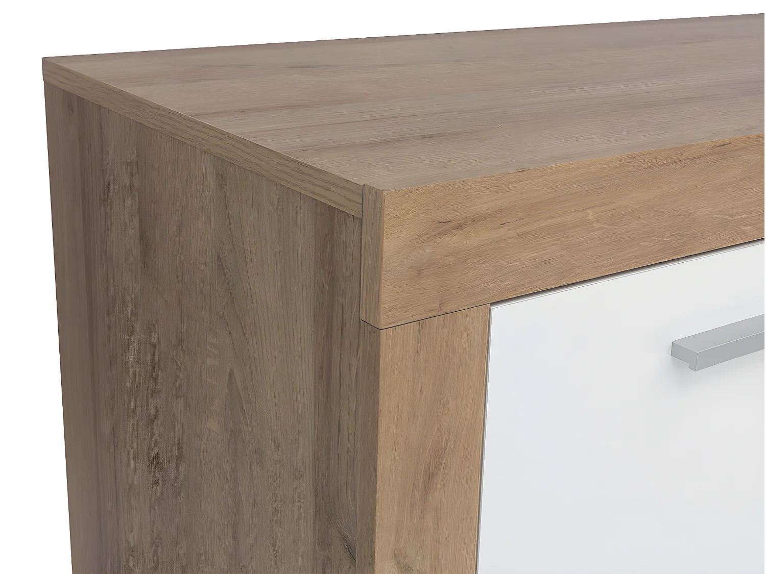 Buffet 2 ante 4 cassetti Nora bianco e marrone 88cm