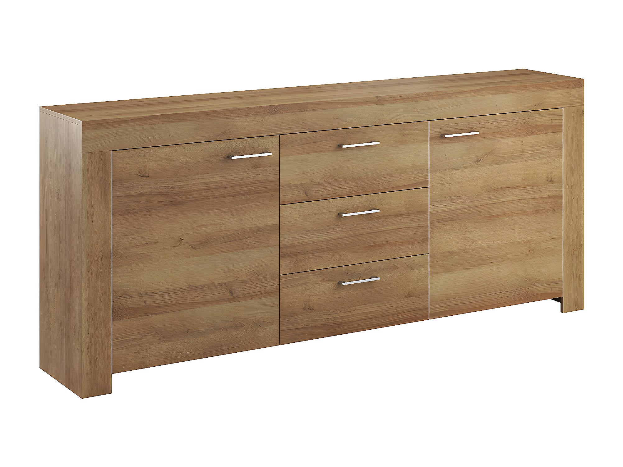 Buffet Bas EDHEN 140 Cm En Bois Et Cannage - 2 Portes, 3 Tiroirs - Déco Salon Tendance | IDMarket