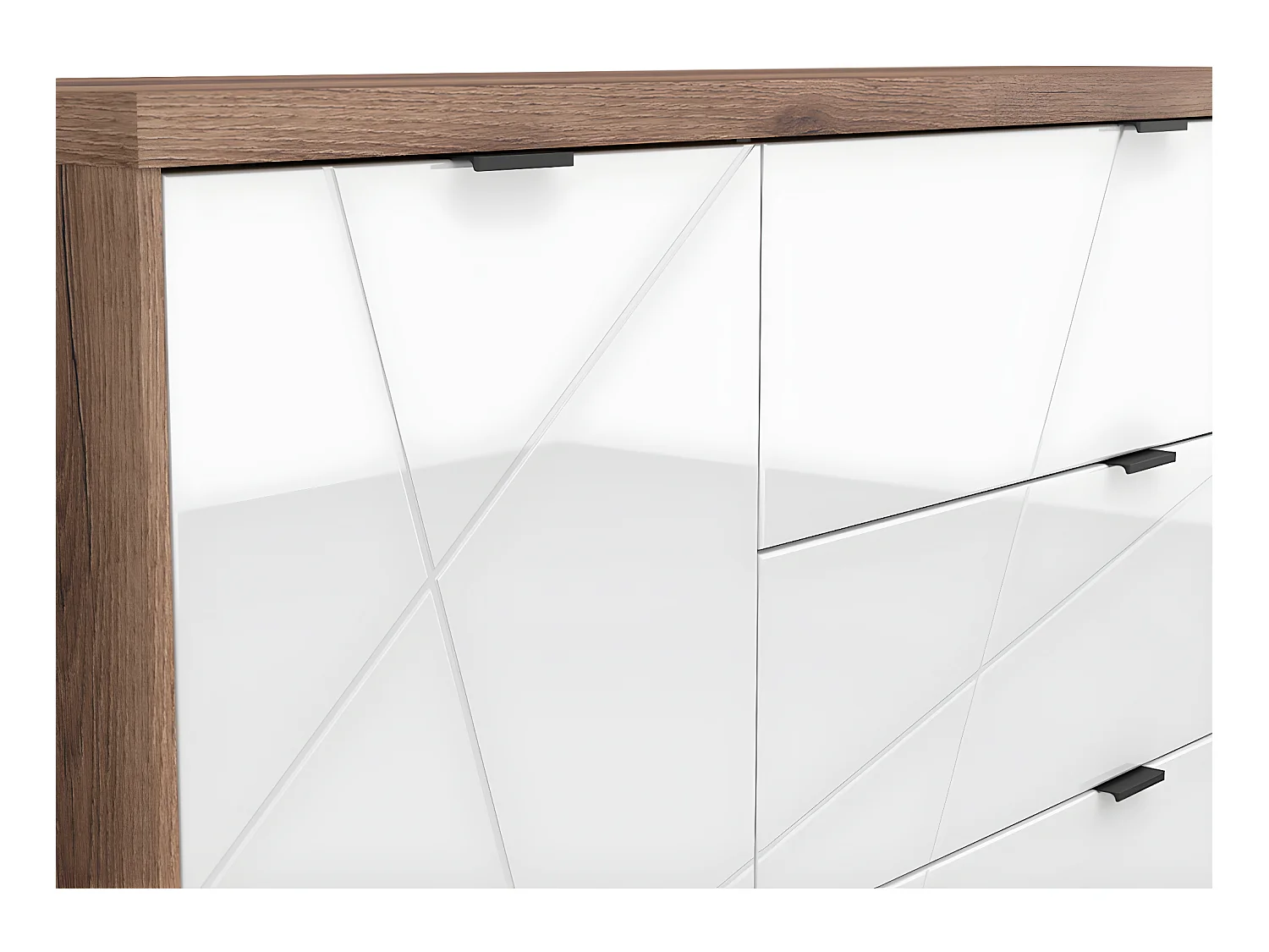 Buffet 3 tiroirs 1 porte Sven Blanc et Bois