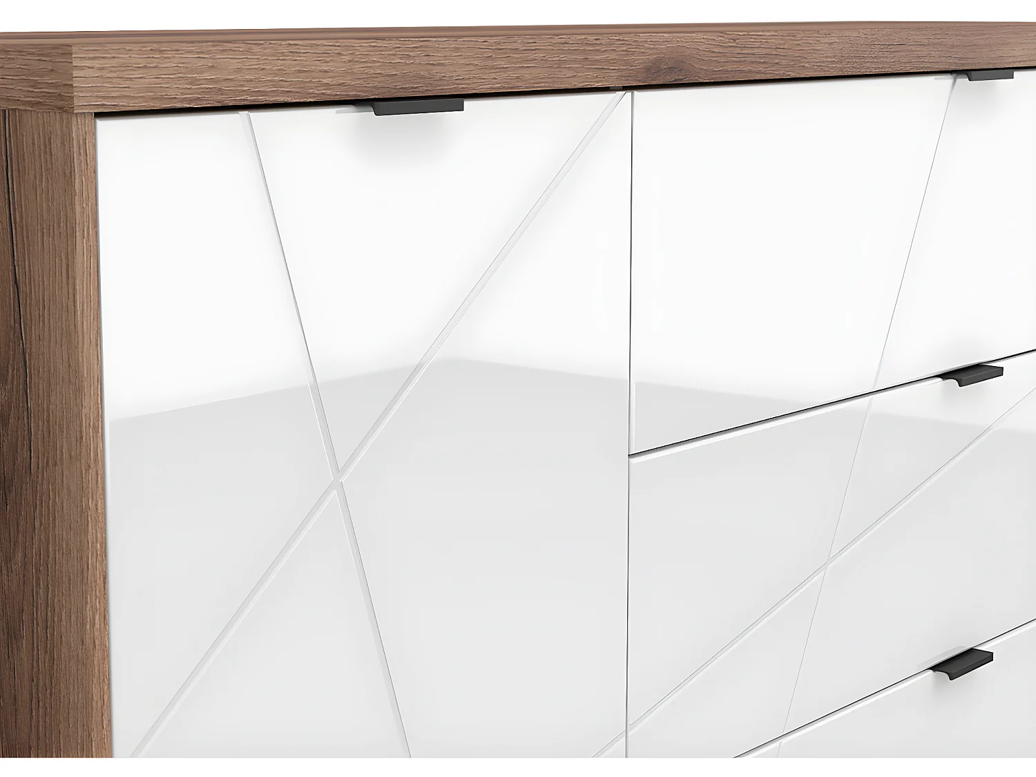 Buffet 3 tiroirs 1 porte Sven Blanc et Bois