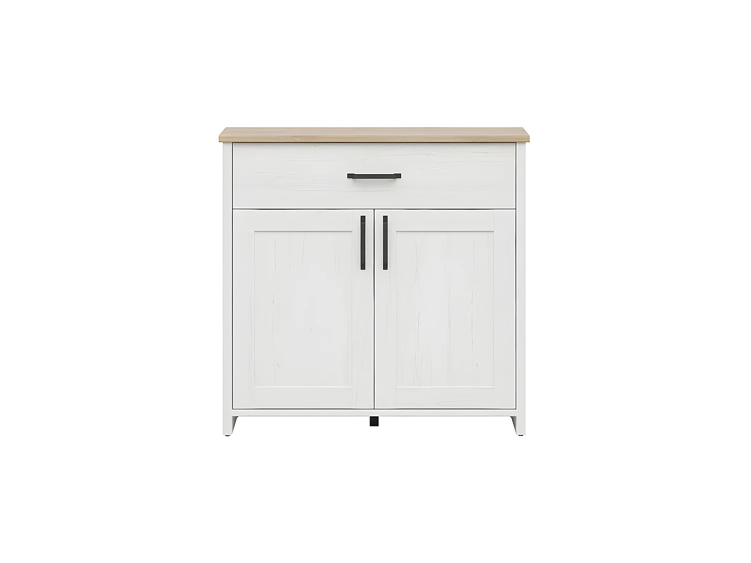 Buffet 2 portes 1 tiroir Aksel Blanc et Bois