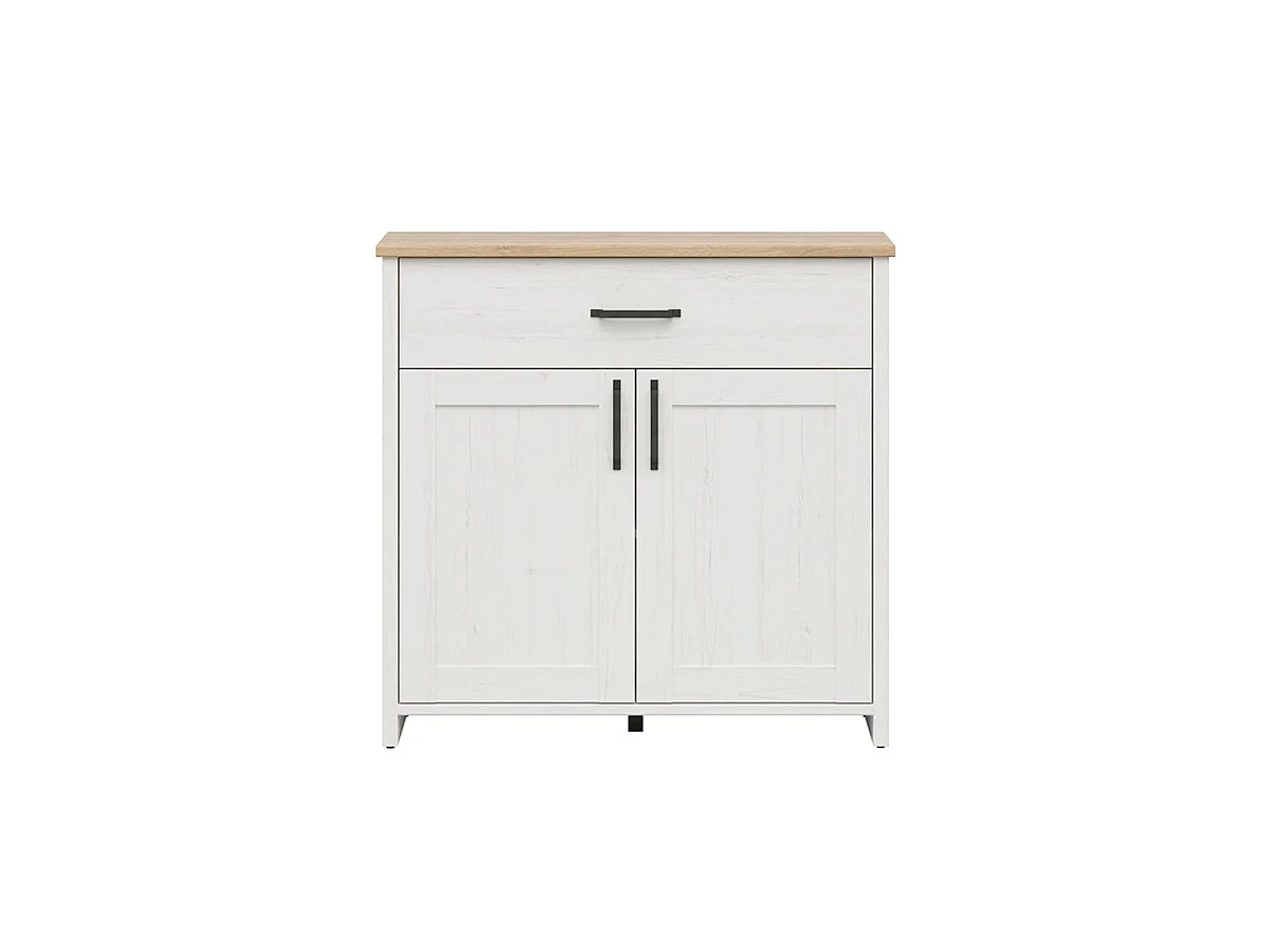 Buffet 2 portes 1 tiroir Aksel Blanc et Bois