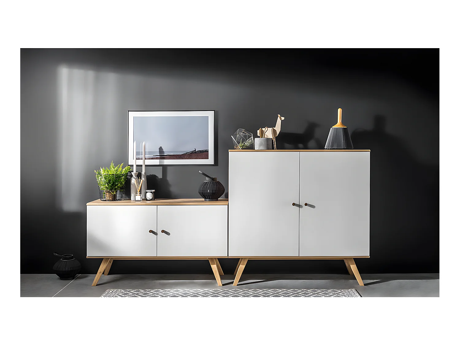 Buffet 2 portes Nature Blanc