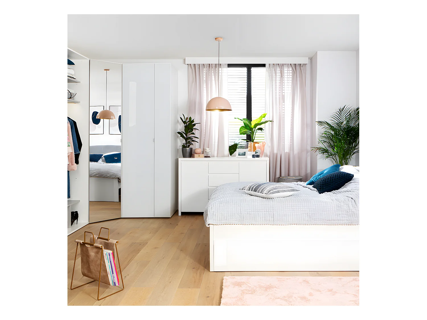 Buffet 2 portes 4 tiroirs Soren Blanc