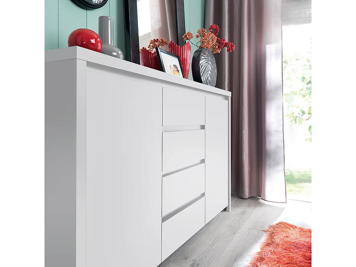 Soren 2-door 4-drawer sideboard White