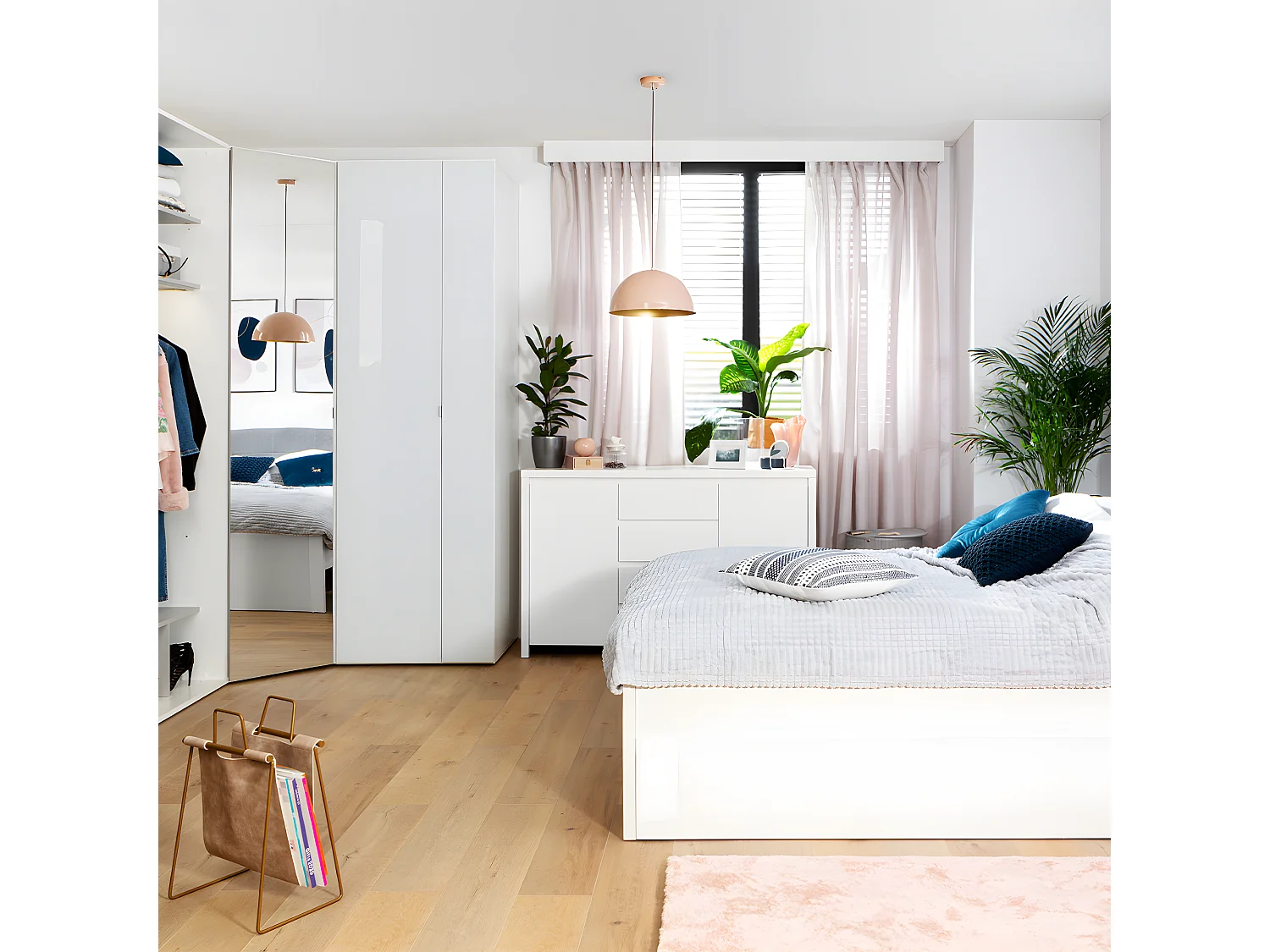 Buffet 2 portes 4 tiroirs Soren Blanc