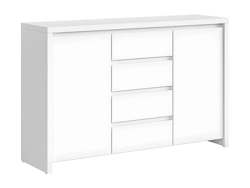Aparador 2 portas 4 gavetas Soren branco mate 92cm