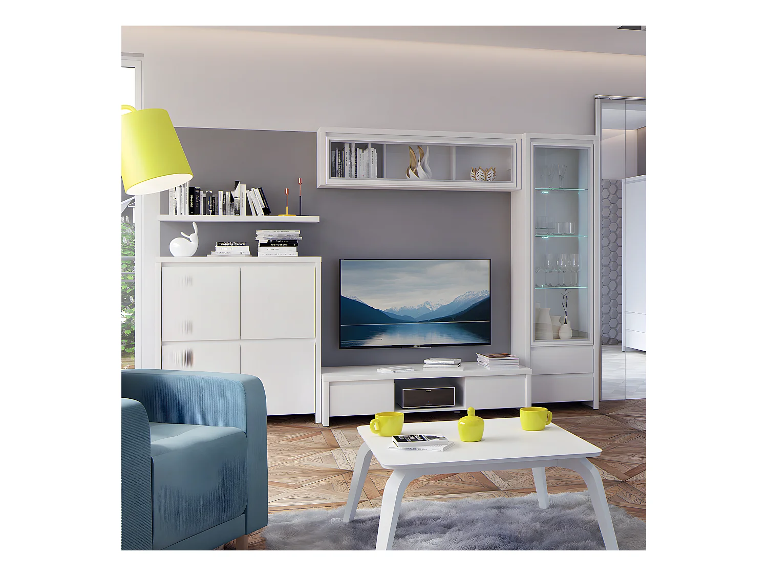 Buffet 4 portes Soren Blanc