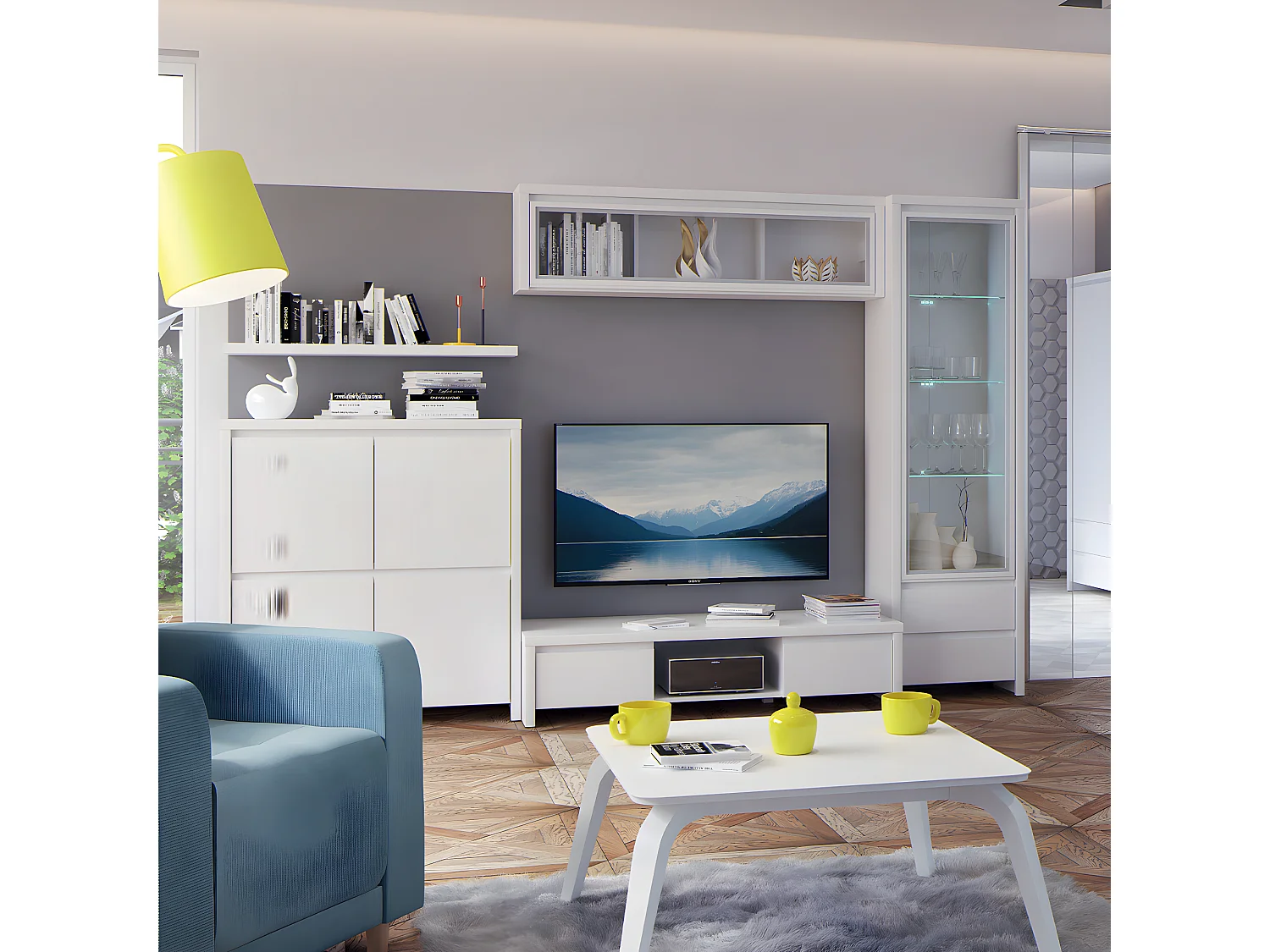 Aparador 4 portas Soren branco mate 112,5cm