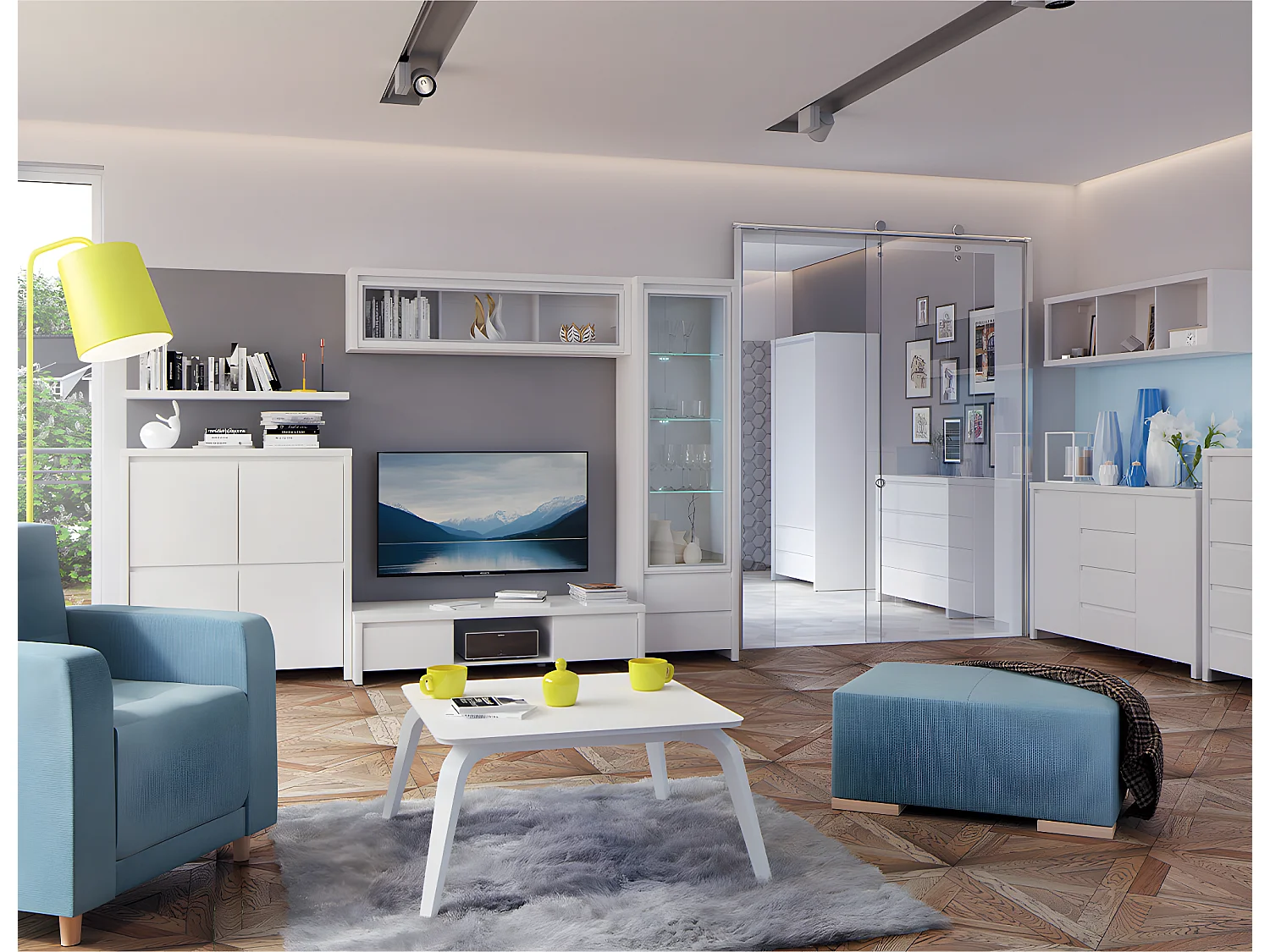 Aparador 4 portas Soren branco mate 112,5cm