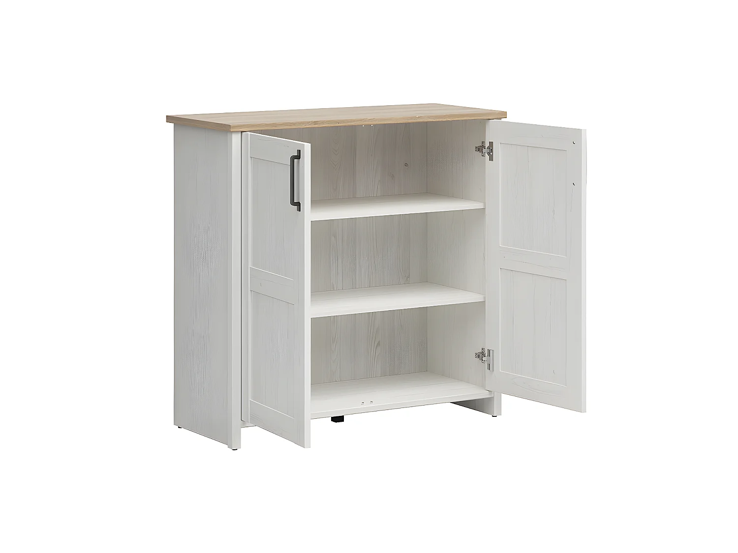 Buffet 2 portes Aksel Blanc et Bois