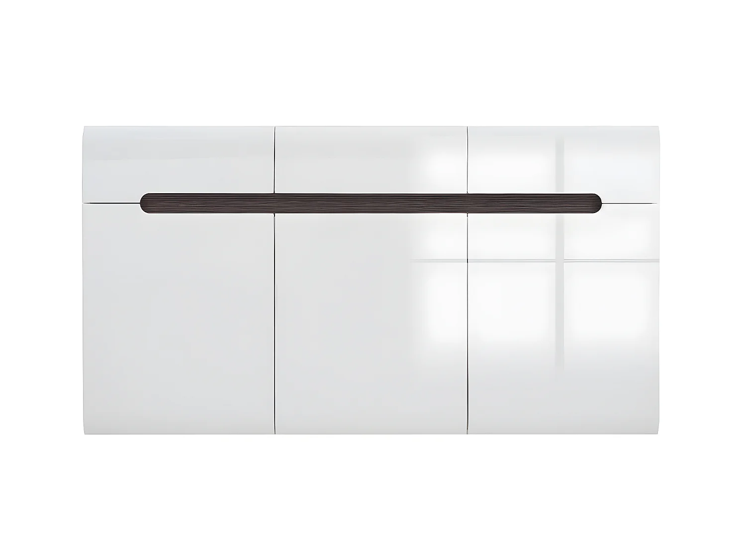 Buffet 3 portes 3 tiroirs Darrel Blanc laqué et Bois