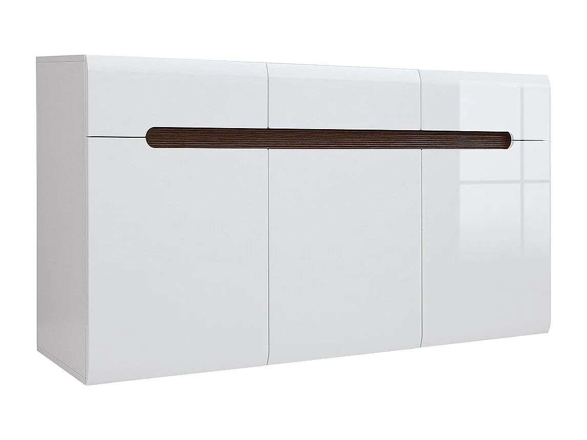 Buffet 3 ante 3 cassetti Darrel bianco 84cm
