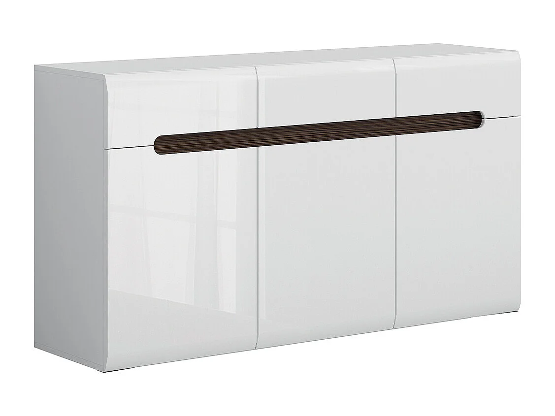 Buffet 3 ante 3 cassetti Darrel bianco 84cm
