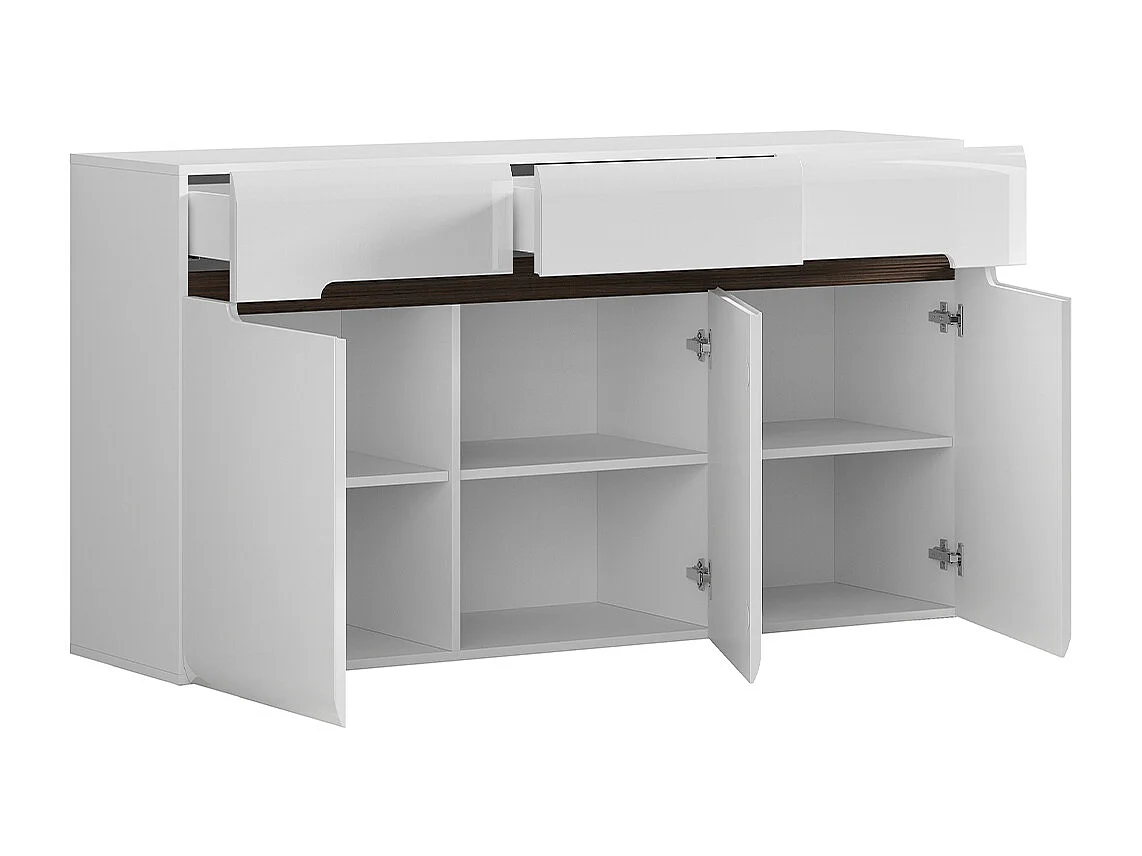 Buffet 3 ante 3 cassetti Darrel bianco 84cm