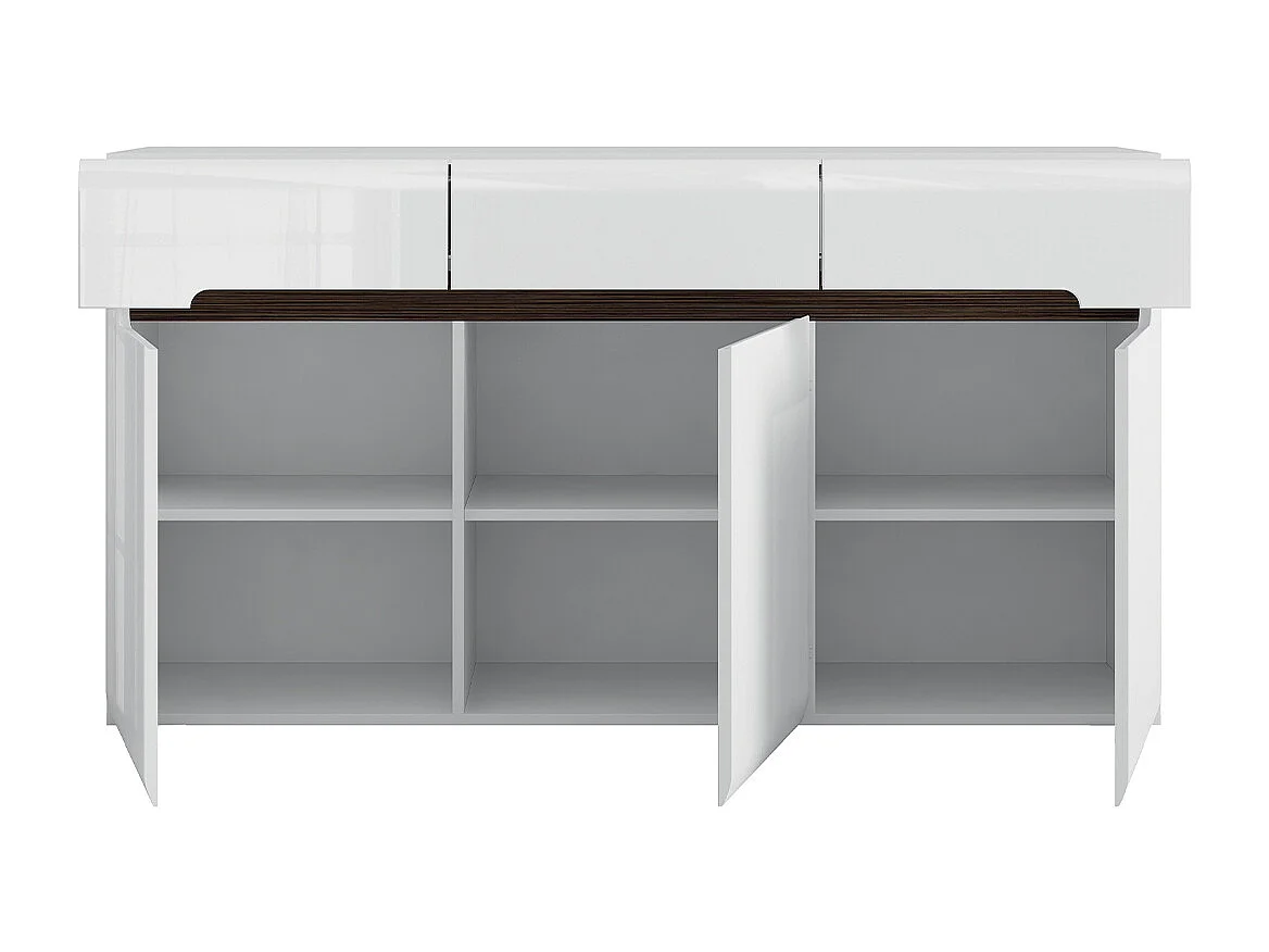 Buffet 3 ante 3 cassetti Darrel bianco 84cm