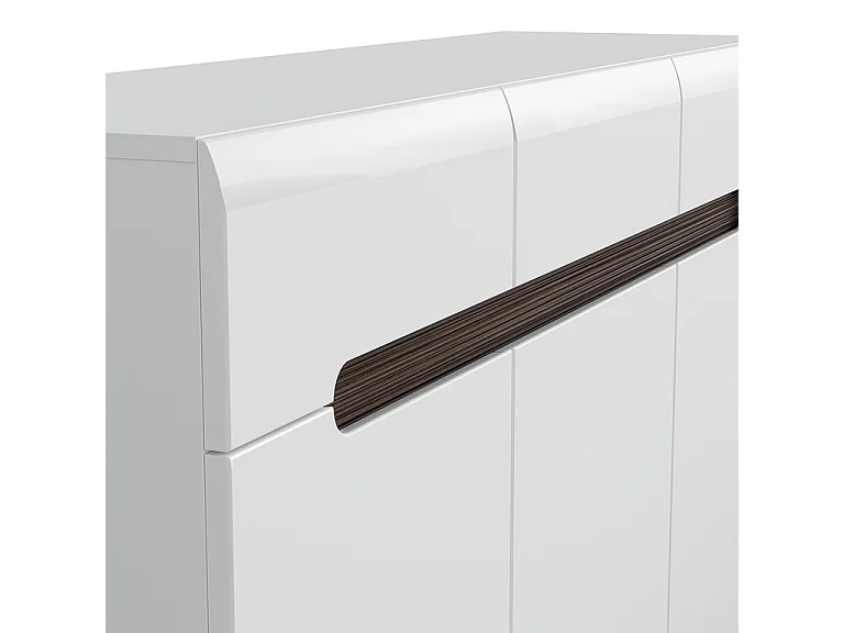 Buffet 3 ante 3 cassetti Darrel bianco 84cm