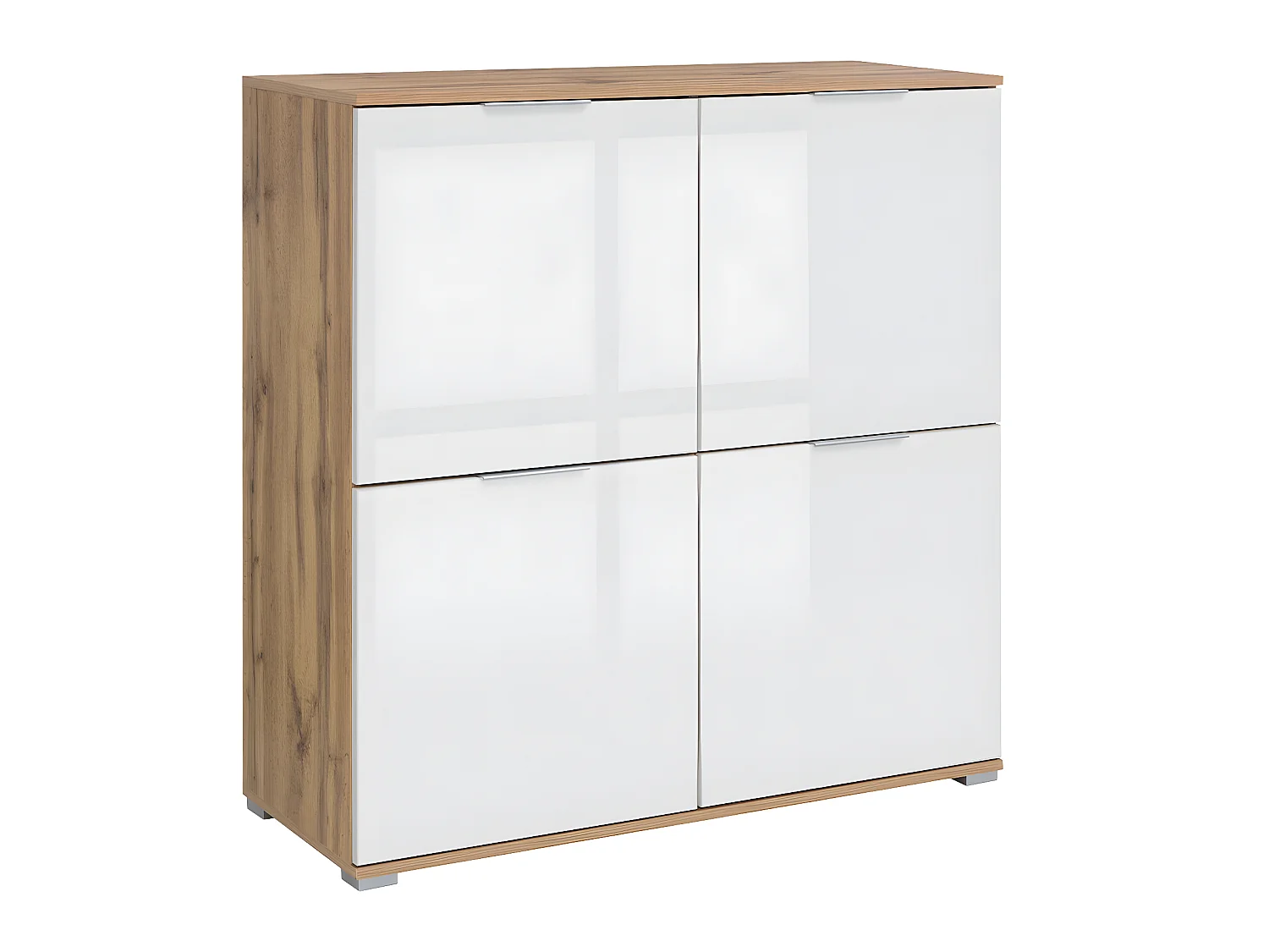 Buffet 4 portes Selma Blanc et Bois