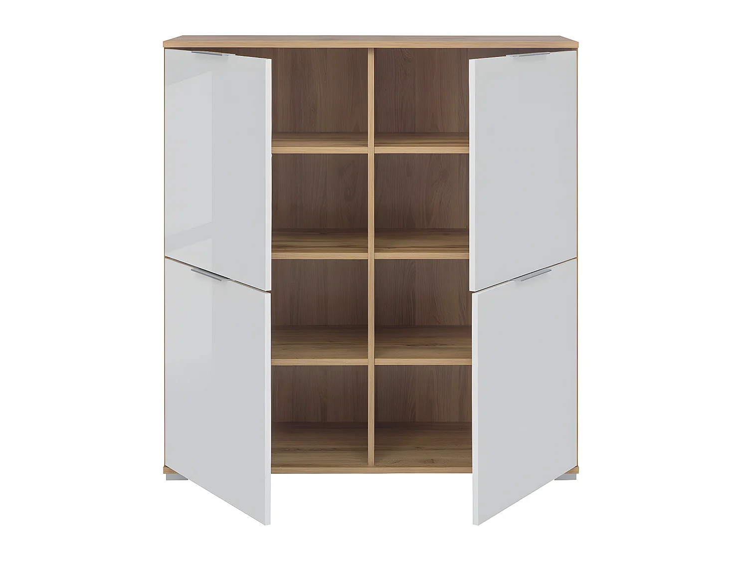 Buffet 4 portes Selma Blanc et Bois