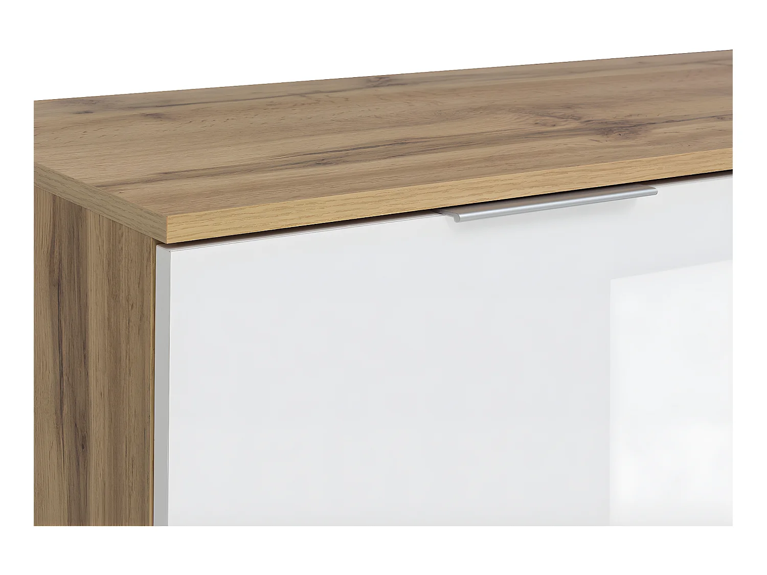 Buffet 4 portes Selma Blanc et Bois