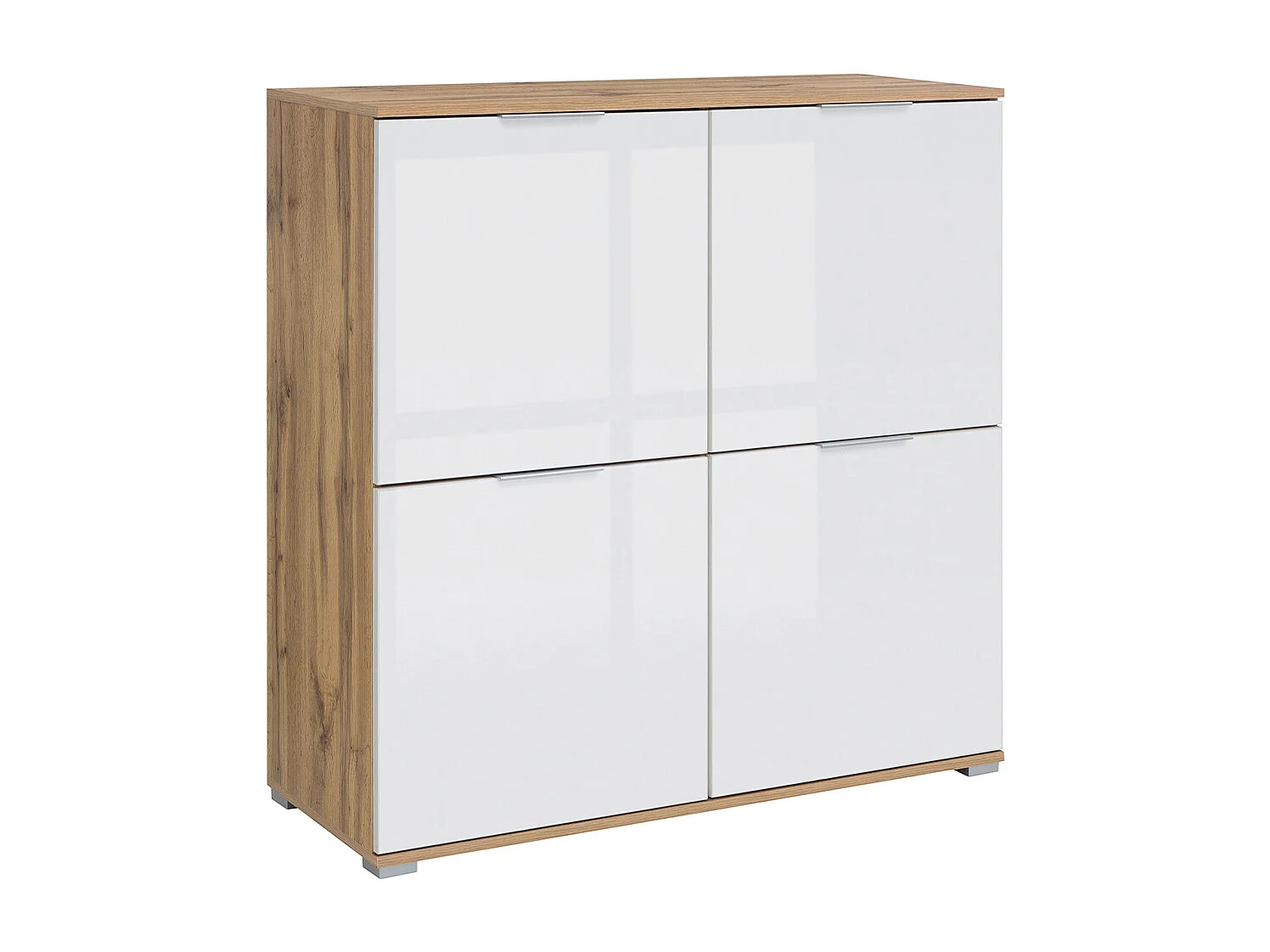 Selma Wit en Hout 4-deurs dressoir