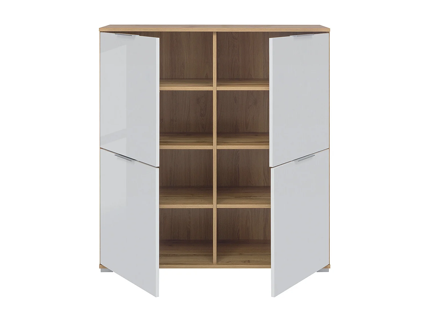 Selma Wit en Hout 4-deurs dressoir