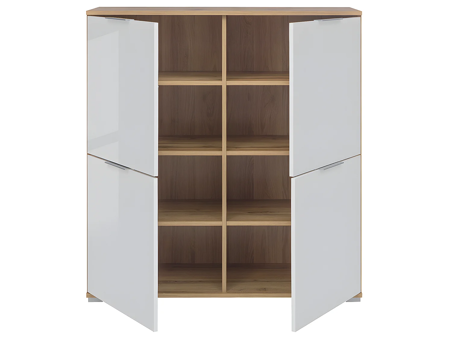 Buffet 4 portes Selma Blanc et Bois