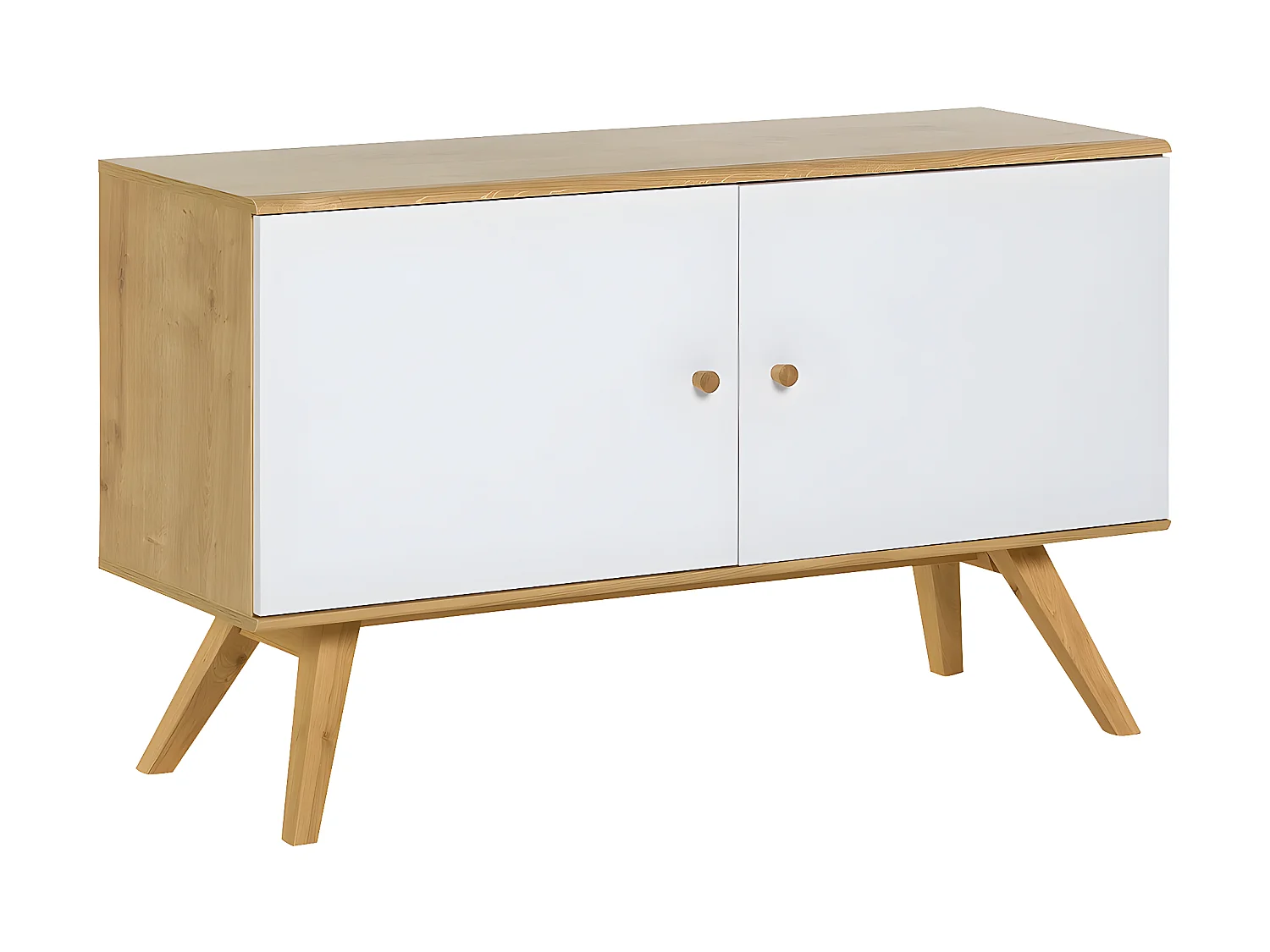 Buffet bas 2 portes Nature Blanc