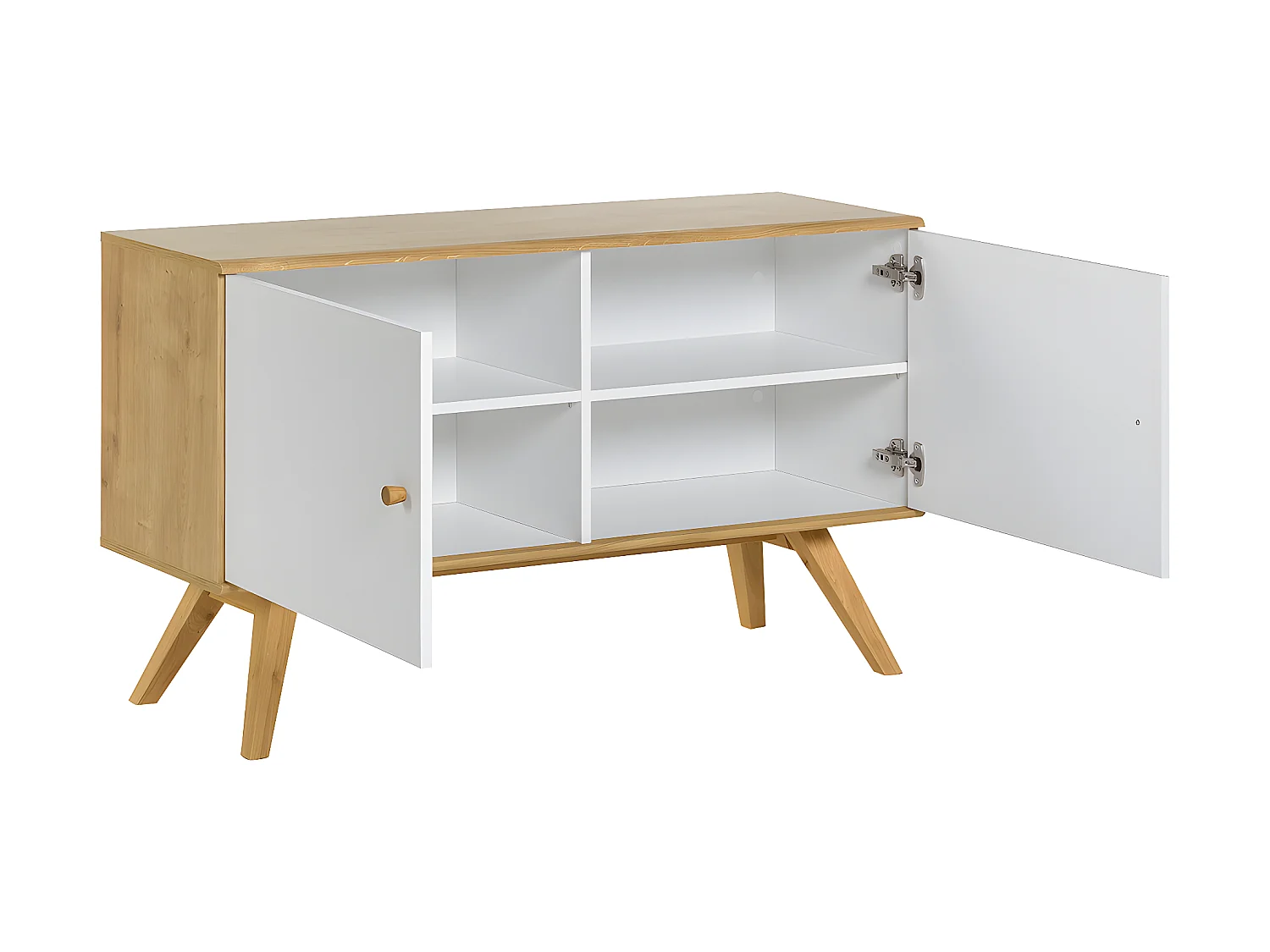Buffet bas 2 portes Nature Blanc