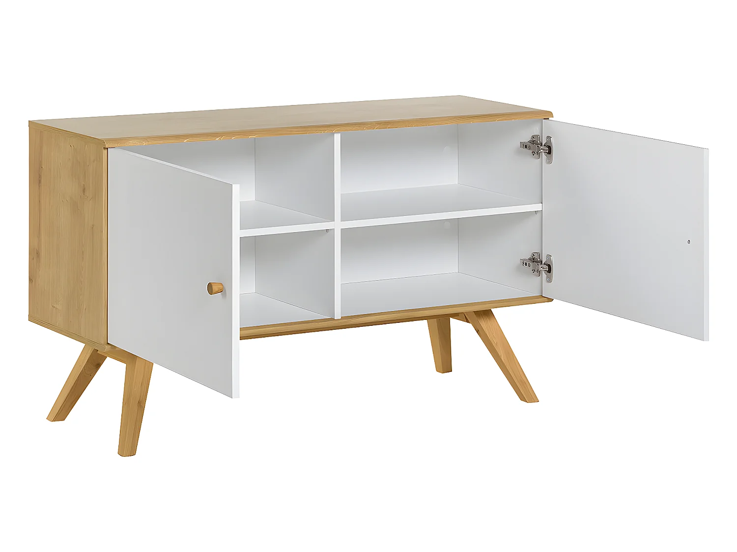 Buffet bas 2 portes Nature Blanc