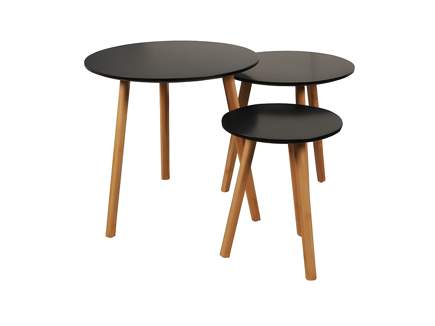 Lot de 3 tables basses gigognes VENUS / Noir
